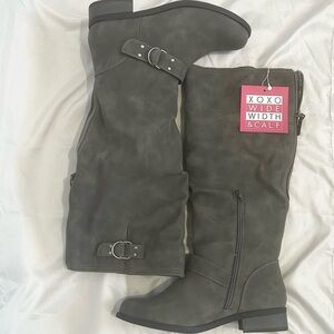 New XOXO Wide Calf Gray Boots